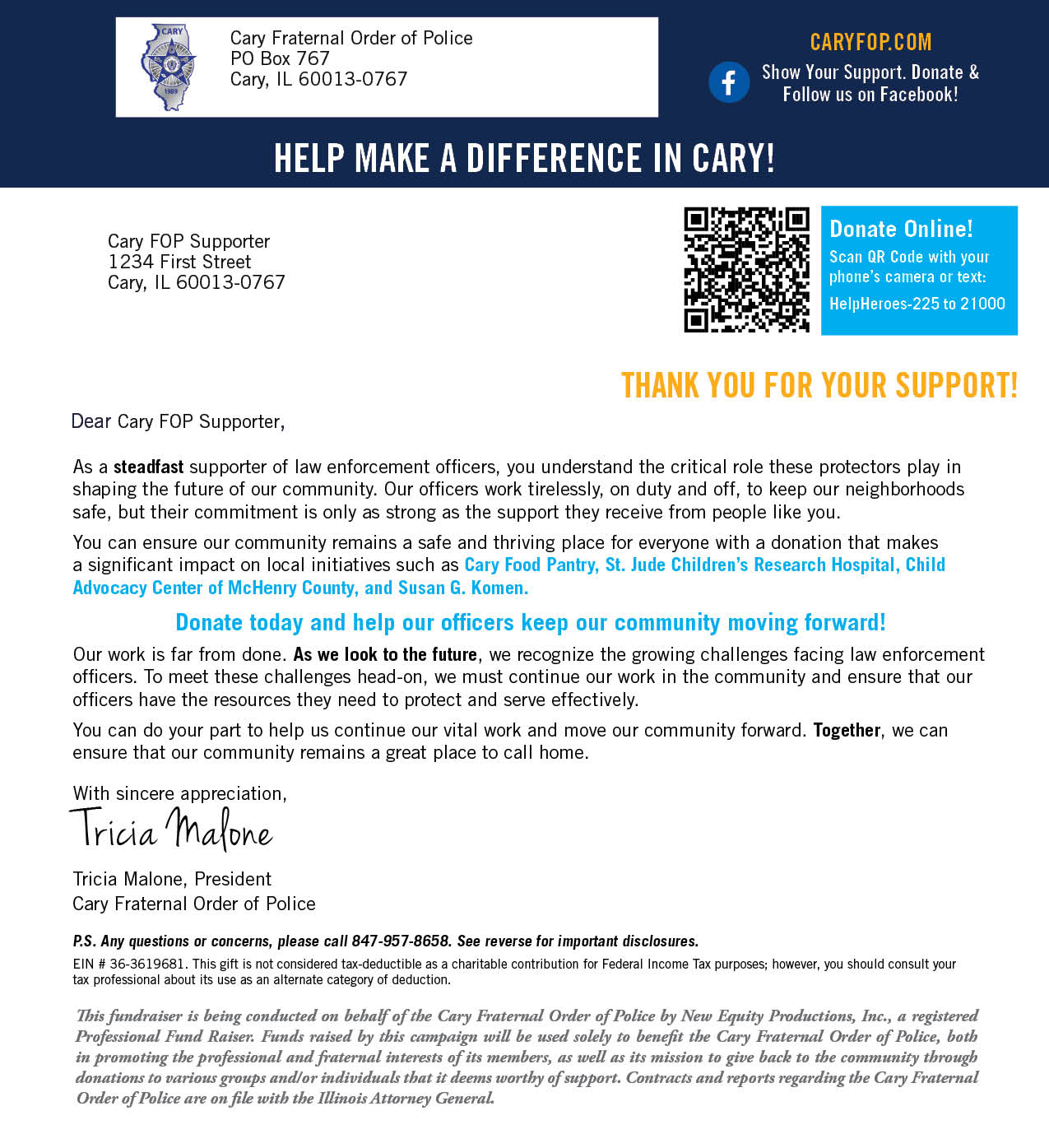 Donation Letter